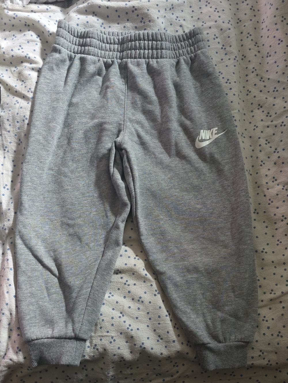 Nike Gray Kids Sweatpant Joggers with White Swoosh